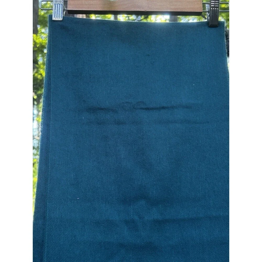 Christian Dior Esharpes Cashmaire Scarf Teal Fringe Preppy Heritage Soft Japan